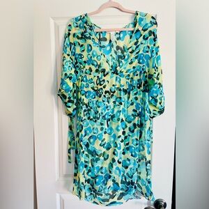 Diane von Furstenberg Swim Coverup Cheetah 100% Silk Size Medium